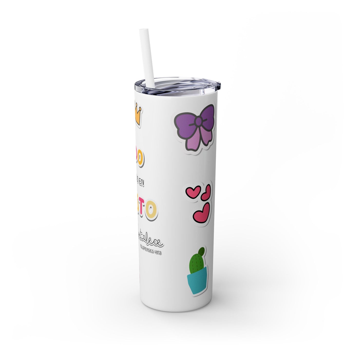 Filipenses 4:13 - Tumbler with Straw 20oz